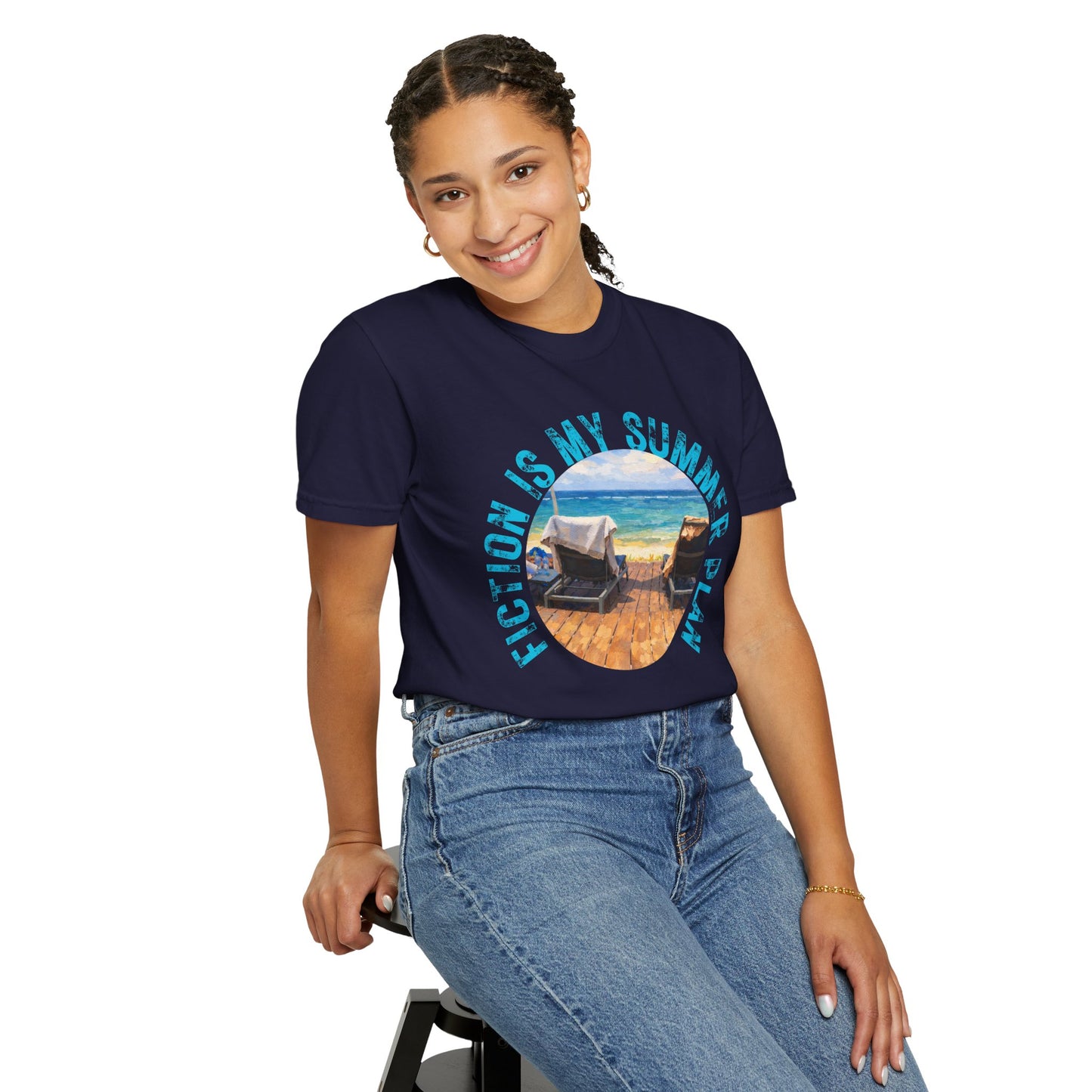 Book Girl Summer T-Shirt Fiction is my summer plan Book Lover Bookish Reading Tee Reader Travel Shirt Romance Book