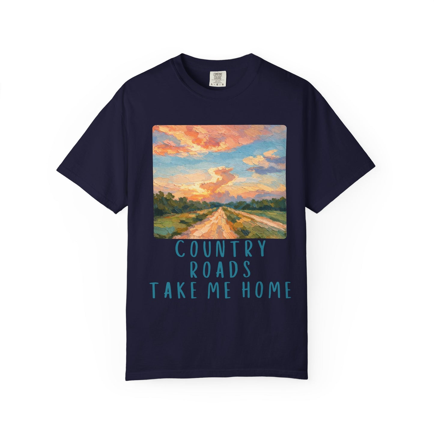 Country Roads Take Me Home Comfort Colors tShirt Women's Mountain Graphic Tee, Camping Hiking T Shirt, Travel Shirt, Nature T Shirt, Gift