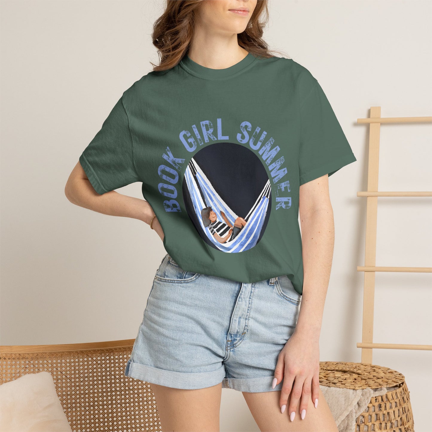 Book Girl Summer Shirt T-Shirt | Book Lover Bookish Reading Hammock Reader Travel Shirt Romance Book