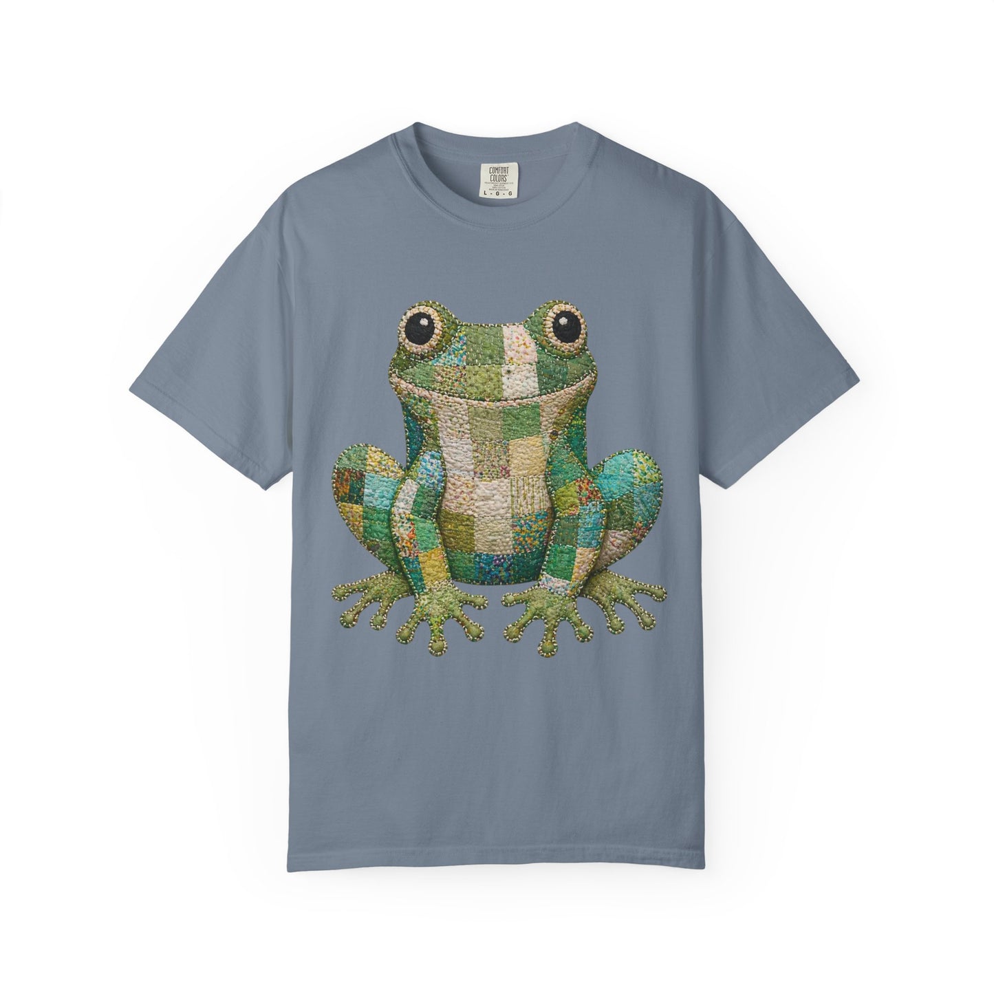 Faux Quilted Frog Shirt T-Shirt, Comfort Colors Printed Frog Tee, Cute Frog Shirt, Funny Frog Tee, Frog Lover Gift