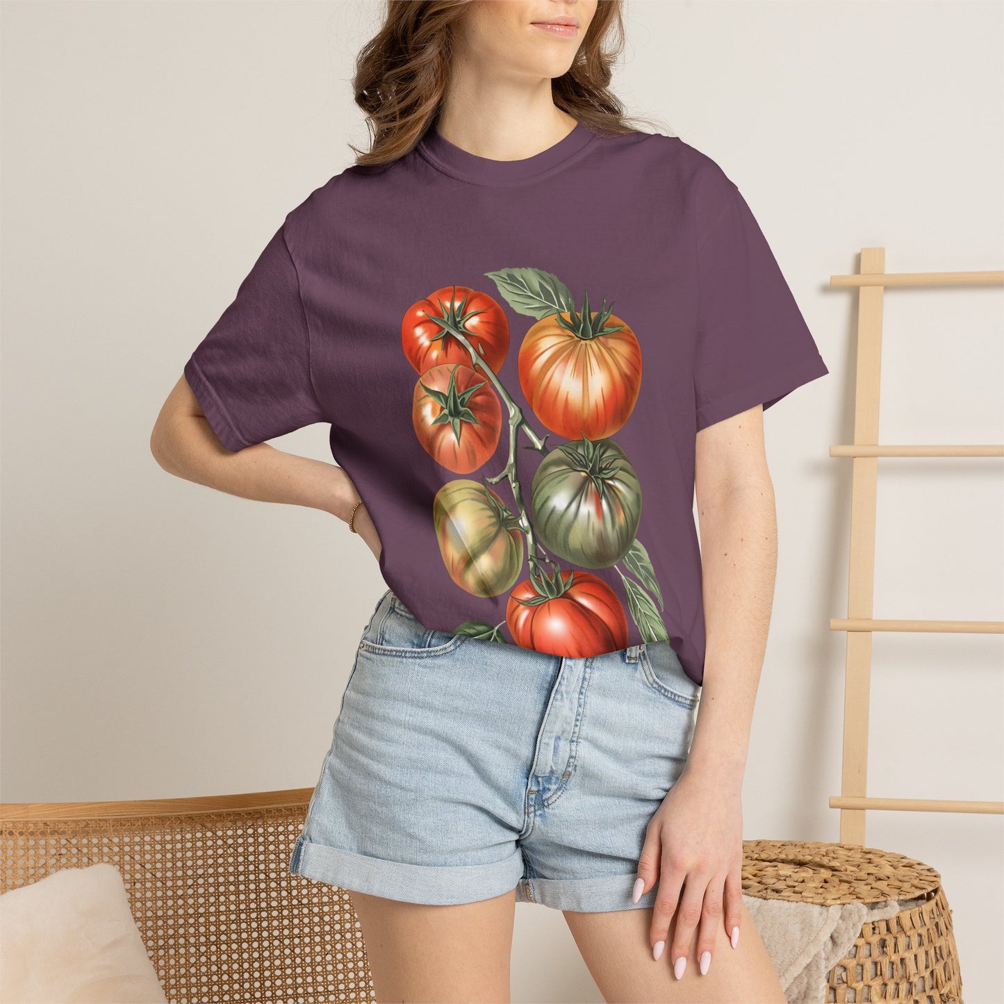 Botanical Tomato Comfort Colors Shirt Summer Vegetable Tee Tomato Girl Summer Vegetable T-Shirt Botanical Tee-Shirt