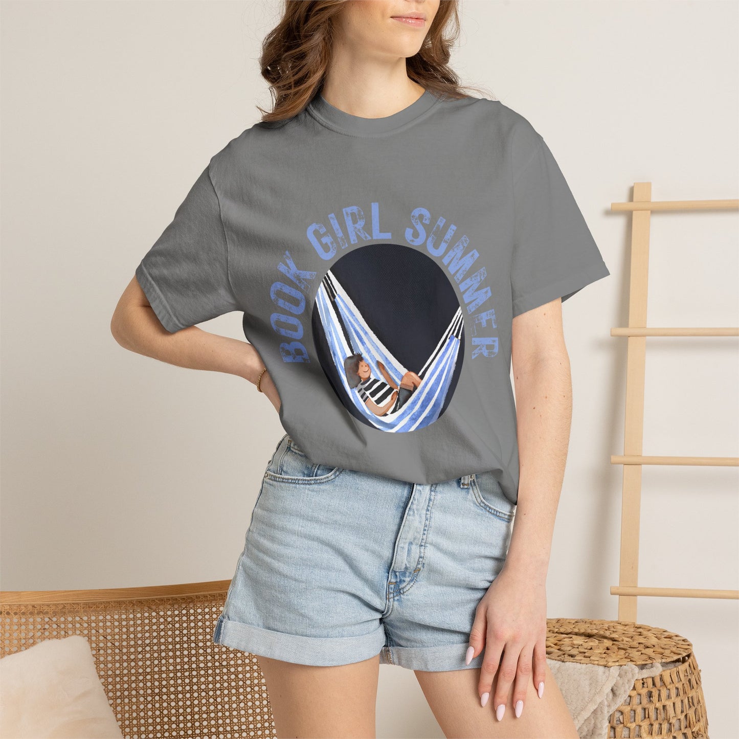Book Girl Summer Shirt T-Shirt | Book Lover Bookish Reading Hammock Reader Travel Shirt Romance Book
