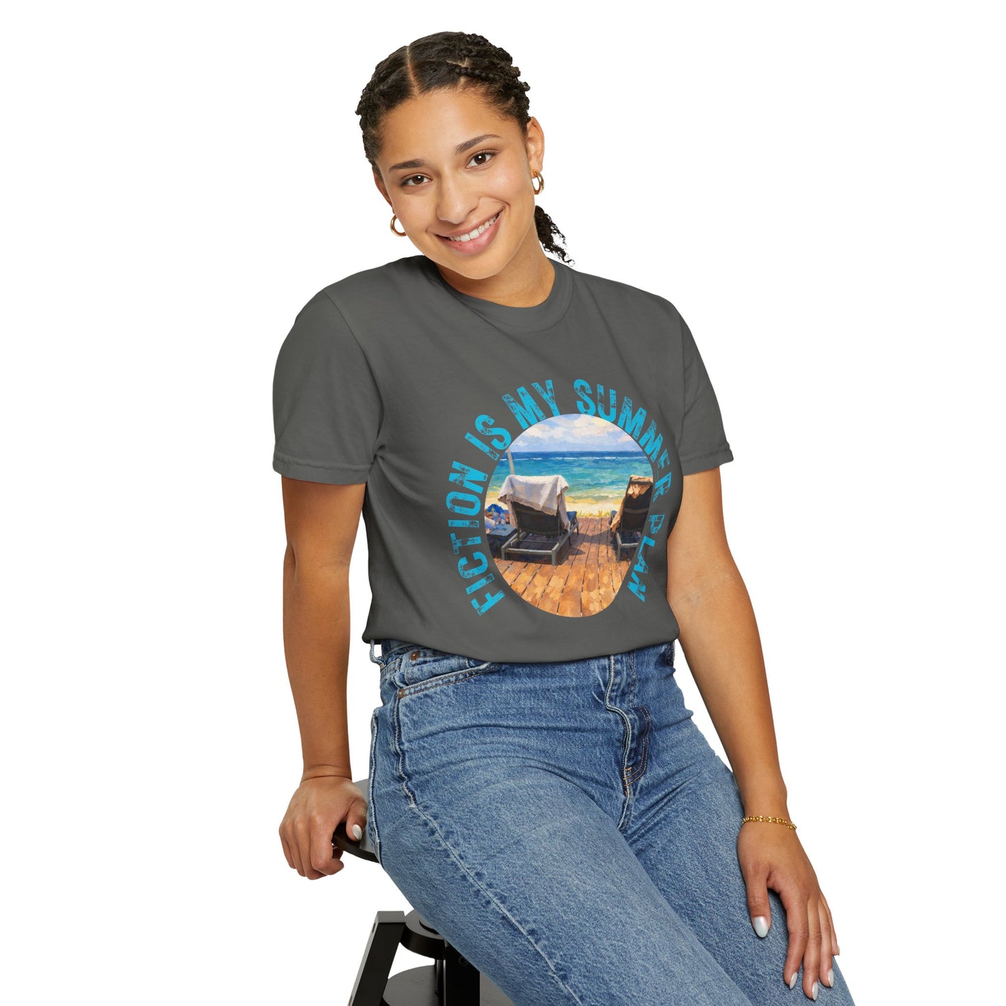 Book Girl Summer T-Shirt Fiction is my summer plan Book Lover Bookish Reading Tee Reader Travel Shirt Romance Book