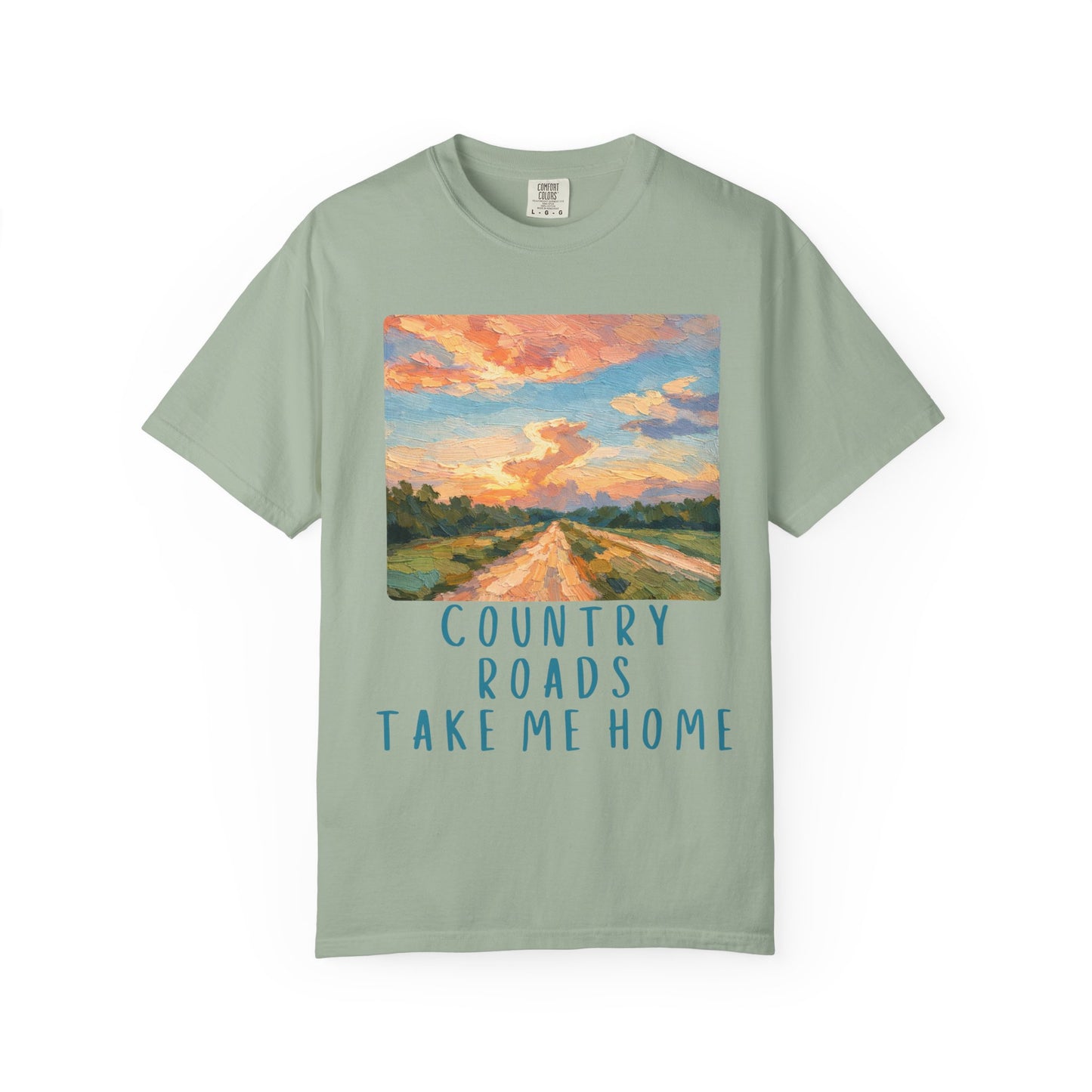 Country Roads Take Me Home Comfort Colors tShirt Women's Mountain Graphic Tee, Camping Hiking T Shirt, Travel Shirt, Nature T Shirt, Gift