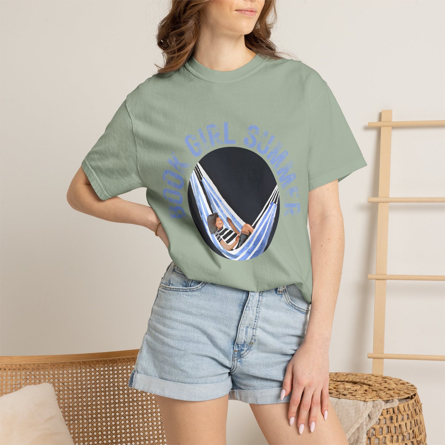 Book Girl Summer Shirt T-Shirt | Book Lover Bookish Reading Hammock Reader Travel Shirt Romance Book