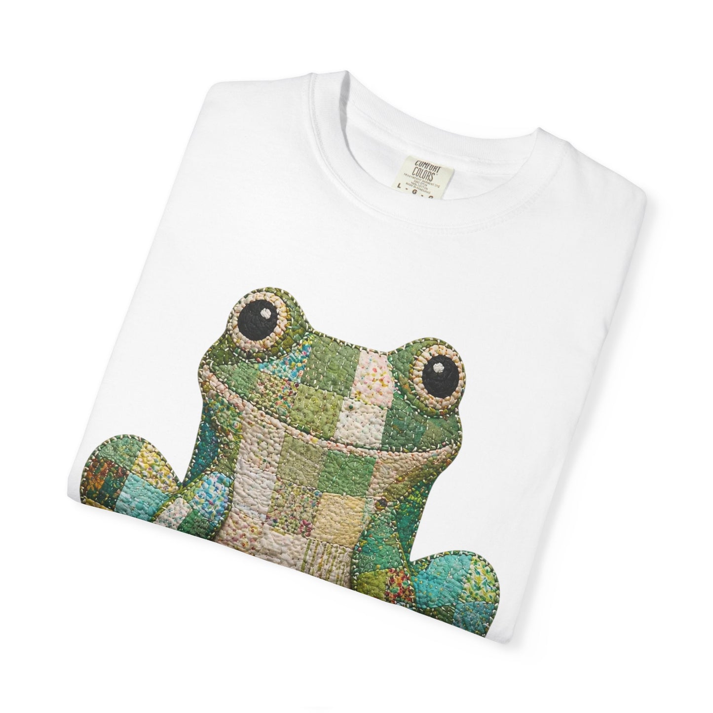 Faux Quilted Frog Shirt T-Shirt, Comfort Colors Printed Frog Tee, Cute Frog Shirt, Funny Frog Tee, Frog Lover Gift
