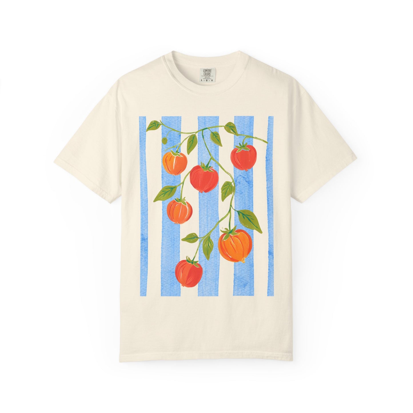 Tomato Vine Graphic T-Shirt – Italian Summer Aesthetic Tee, Mediterranean Fruit Art Shirt