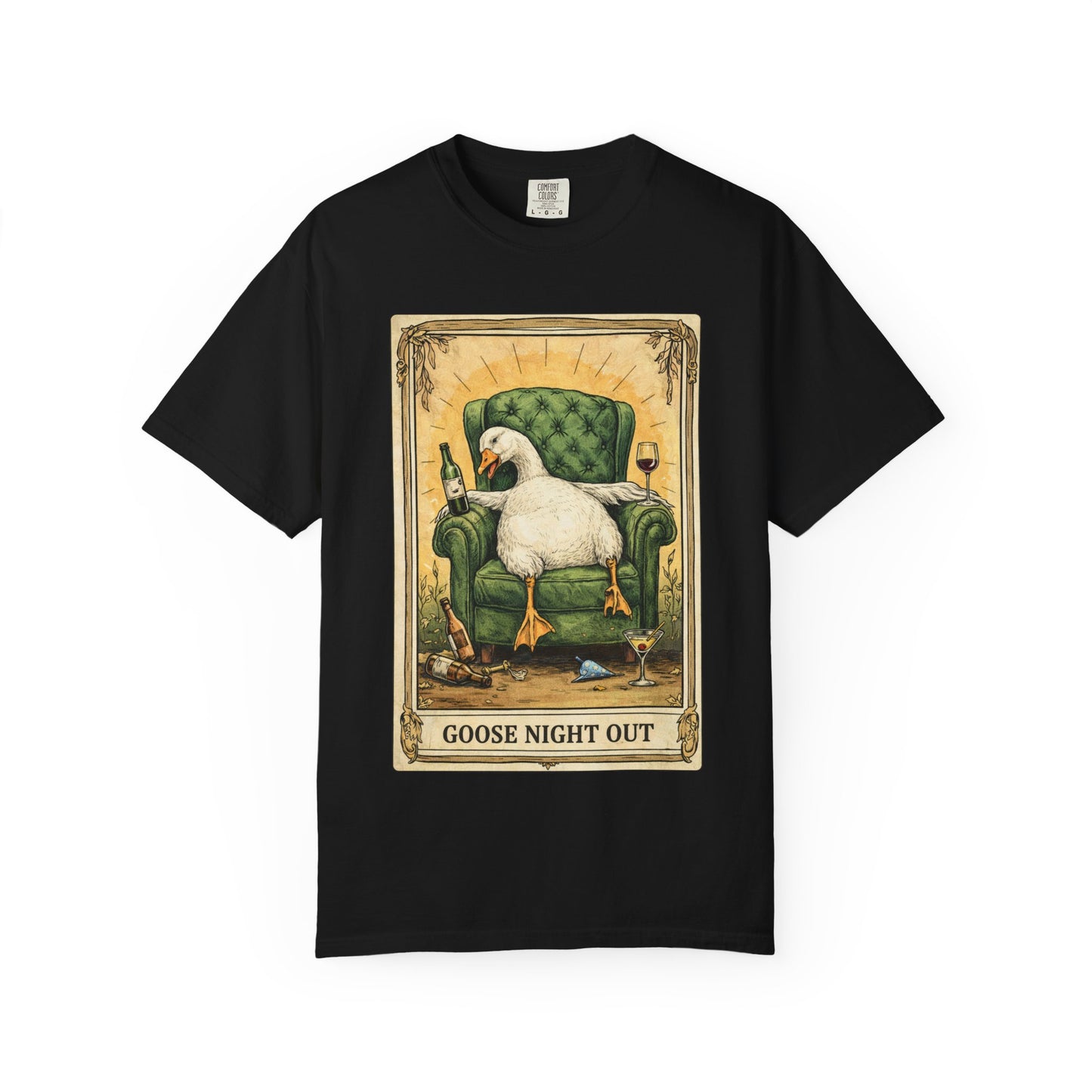 Tarot Goose Night Out T-shirt | Funny Goose Illustration