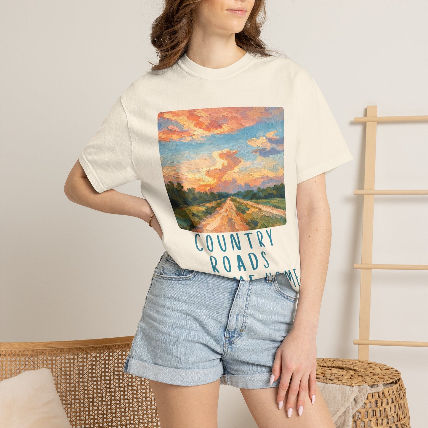 Country Roads Take Me Home Comfort Colors tShirt Women's Mountain Graphic Tee, Camping Hiking T Shirt, Travel Shirt, Nature T Shirt, Gift