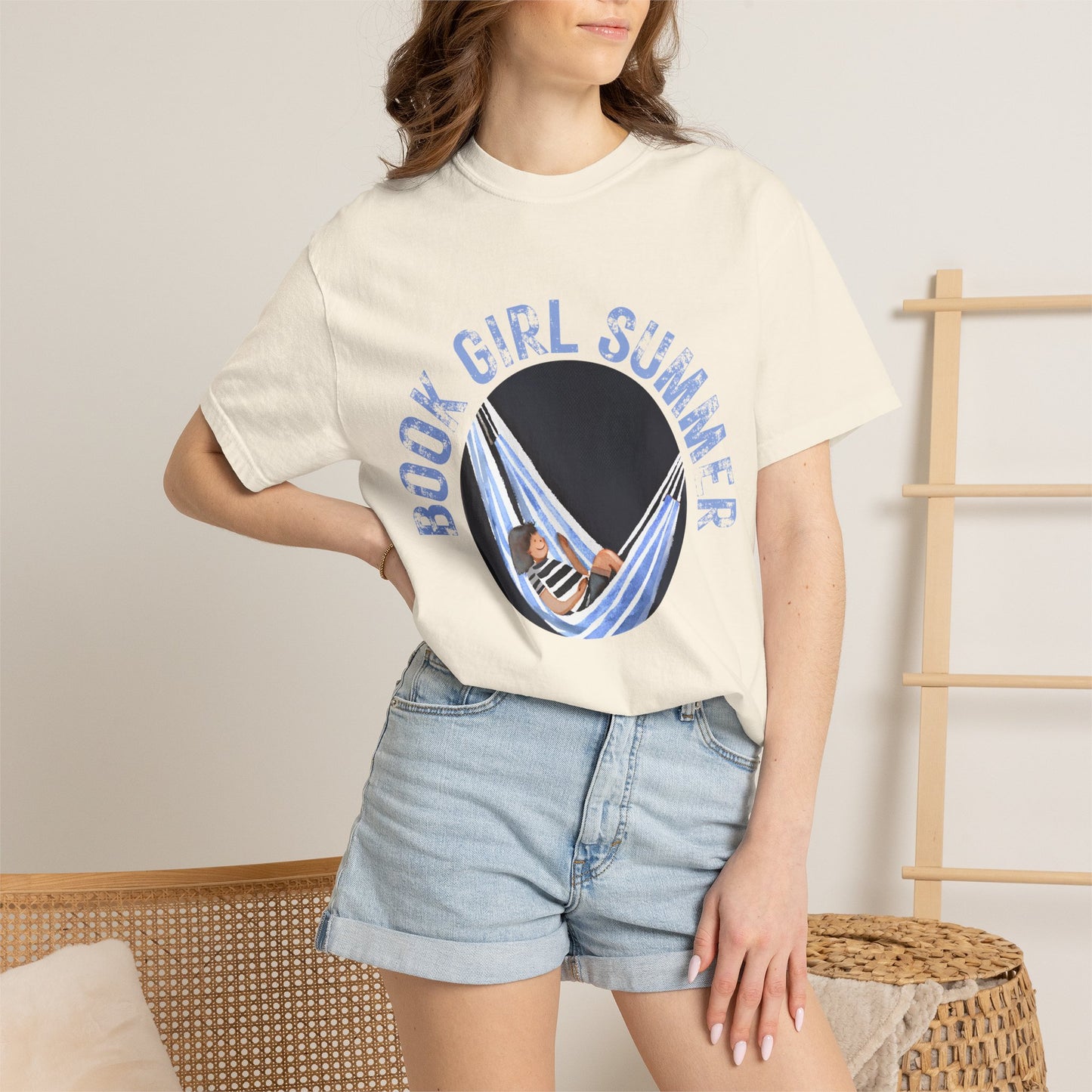 Book Girl Summer Shirt T-Shirt | Book Lover Bookish Reading Hammock Reader Travel Shirt Romance Book