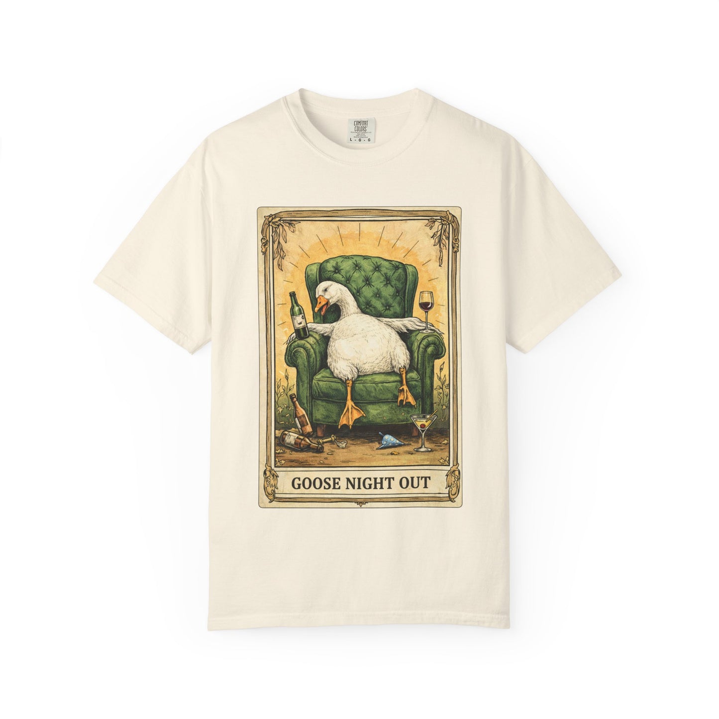 Tarot Goose Night Out T-shirt | Funny Goose Illustration