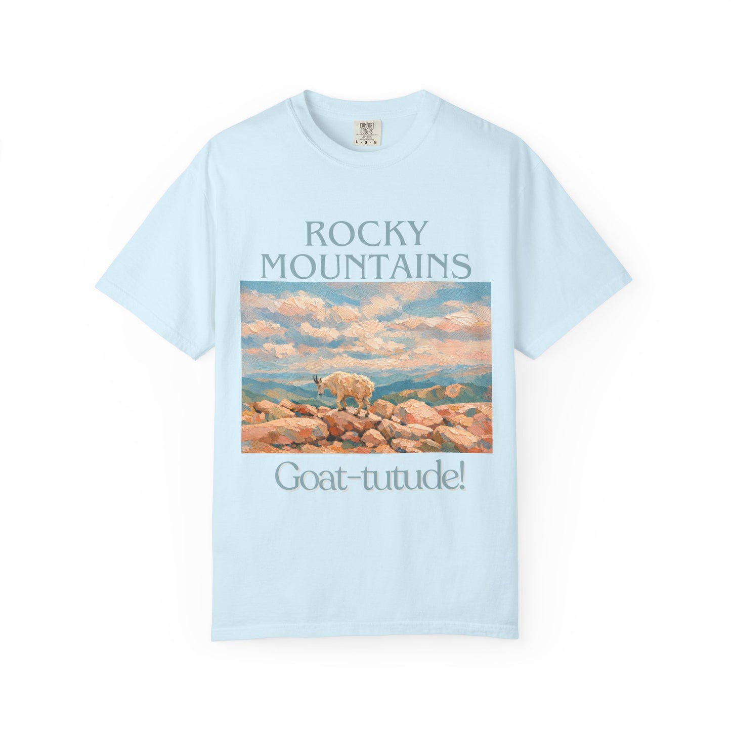 Rocky Mountains Goat-titude T-Shirt | Mountain Goat Illustration