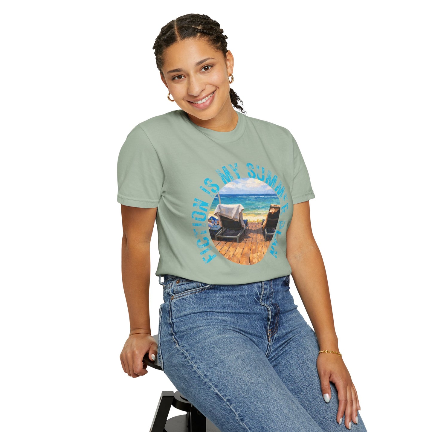 Book Girl Summer T-Shirt Fiction is my summer plan Book Lover Bookish Reading Tee Reader Travel Shirt Romance Book