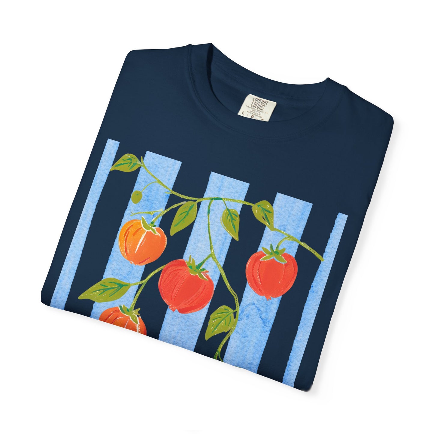 Tomato Vine Graphic T-Shirt – Italian Summer Aesthetic Tee, Mediterranean Fruit Art Shirt
