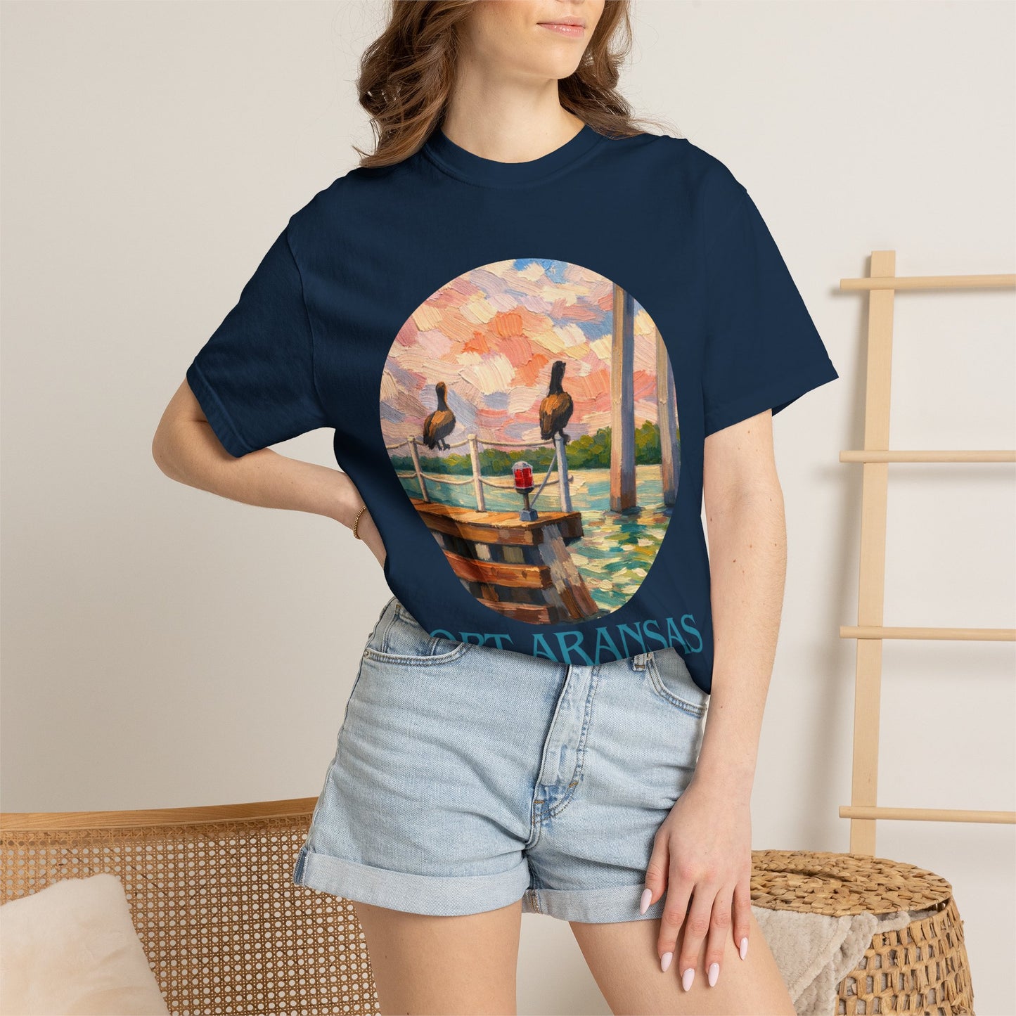 Port Aransas Texas T-Shirt – Coastal Pelican Pier Graphic Tee, Beach Town Souvenir Shirt
