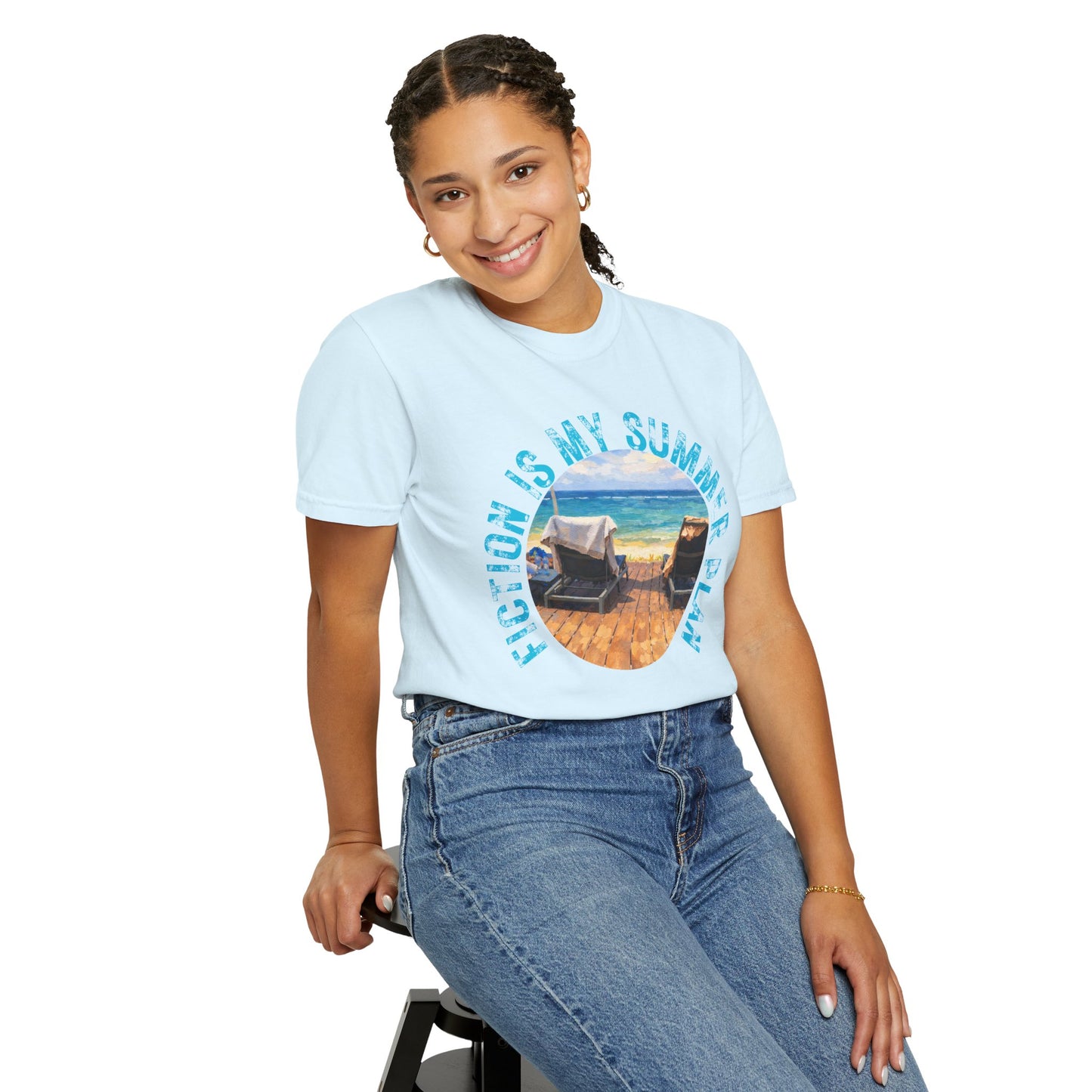 Book Girl Summer T-Shirt Fiction is my summer plan Book Lover Bookish Reading Tee Reader Travel Shirt Romance Book