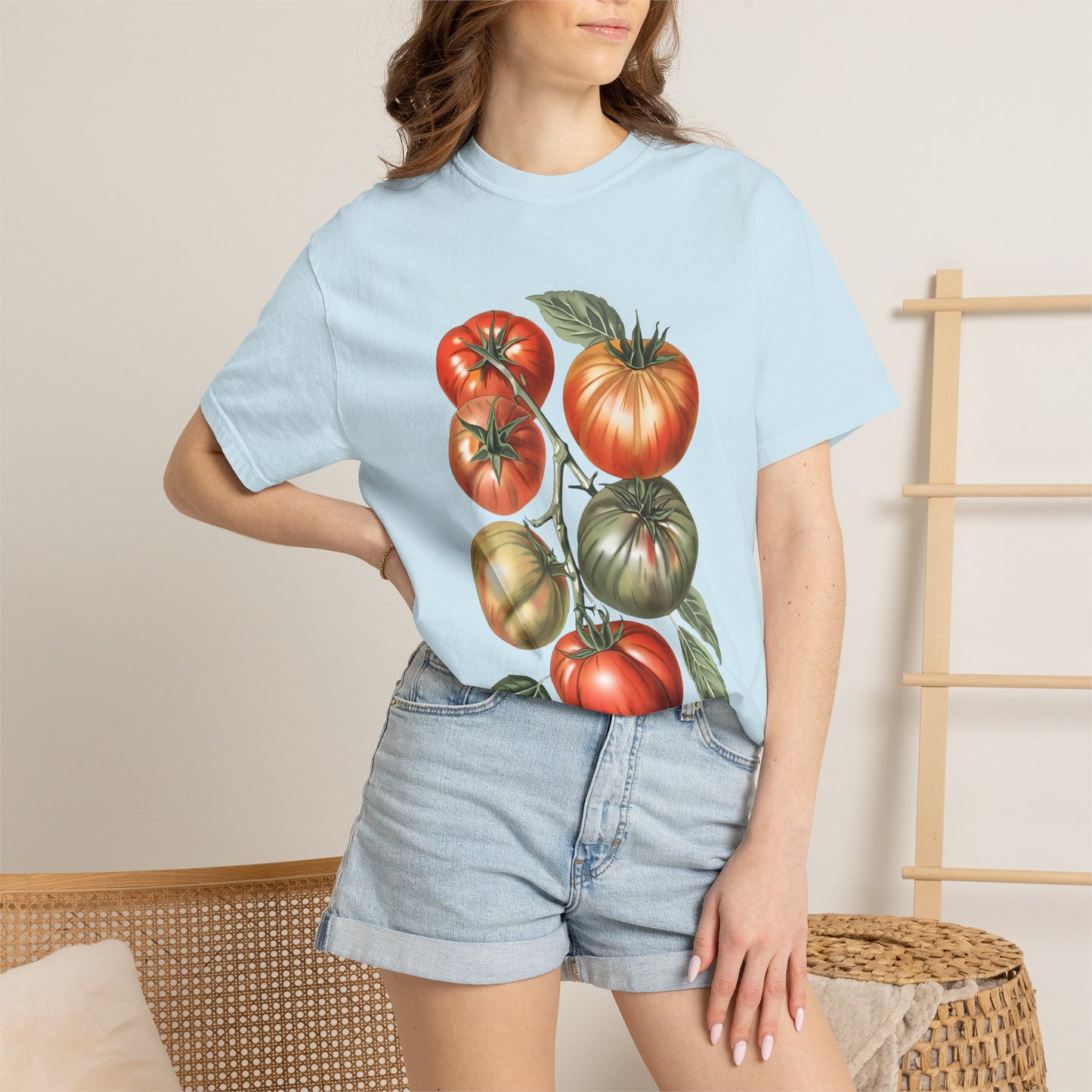 Botanical Tomato Comfort Colors Shirt Summer Vegetable Tee Tomato Girl Summer Vegetable T-Shirt Botanical Tee-Shirt