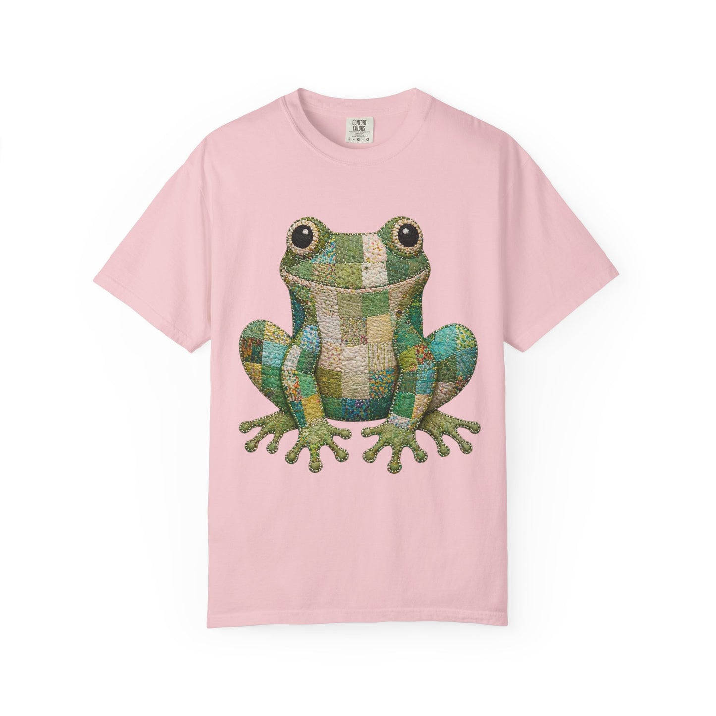 Faux Quilted Frog Shirt T-Shirt, Comfort Colors Printed Frog Tee, Cute Frog Shirt, Funny Frog Tee, Frog Lover Gift