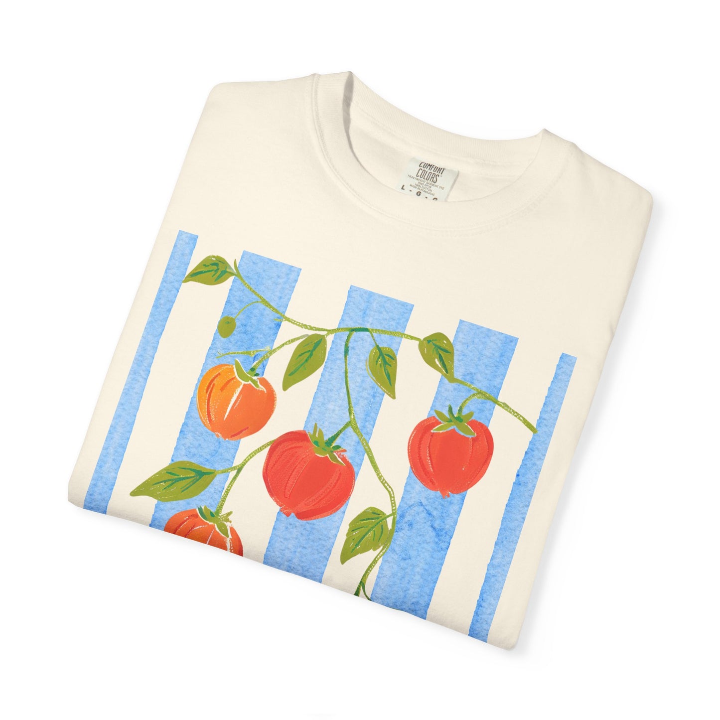 Tomato Vine Graphic T-Shirt – Italian Summer Aesthetic Tee, Mediterranean Fruit Art Shirt
