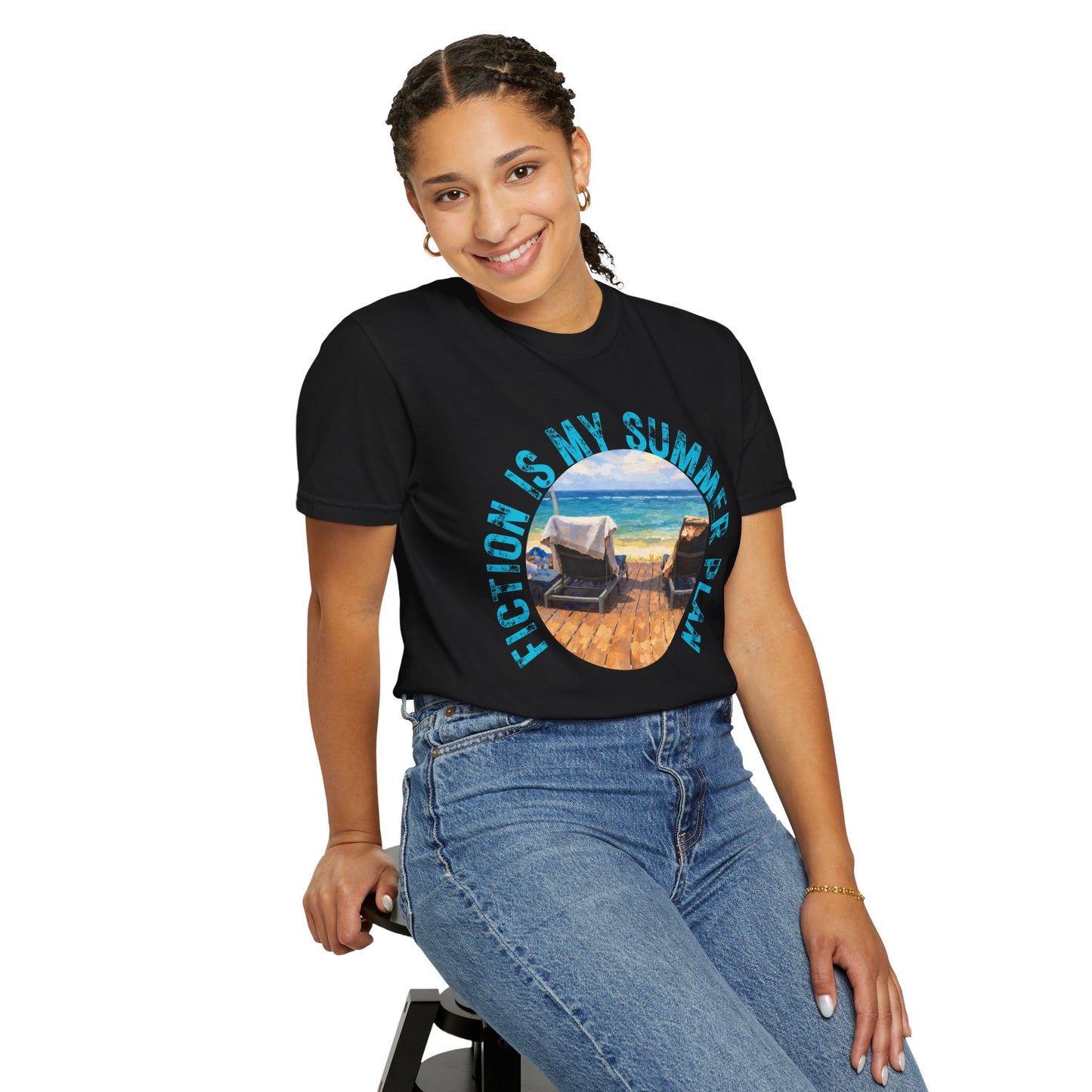 Book Girl Summer T-Shirt Fiction is my summer plan Book Lover Bookish Reading Tee Reader Travel Shirt Romance Book